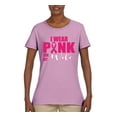 thumbnail image 2 of Wild Bobby Breast Cancer Awareness I Wear Pink for My Wife Women Tee, Light Pink, Small, 2 of 6