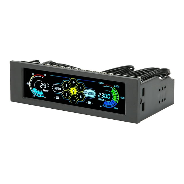 Panel de lente de PVC para monitor de temperatura de computadora, 5 juegos de controlador de temperatura de ventilador para PC