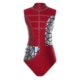 thumbnail image 1 of Choomomo Women One Piece Shiny Rhinestone Athletic Gymnastics Leotards Color Block Figure Ice Skating Costume Burgundy M, 1 of 6