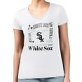 thumbnail image 4 of Women's G-III 4Her by Carl Banks White Chicago White Sox Collage Team Graphic V-Neck Fitted T-Shirt, 4 of 5