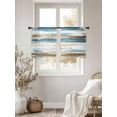 thumbnail image 3 of Blue Brown Sheer Curtains 54 Inches Long 2 Panels Wood Grain Oil Painting Vintage Abstract Art Light Filtering Semi Sheer Window Curtains Drapes for Bedroom Living Room 52"x54", 3 of 7