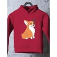thumbnail image 3 of Cartoon Welsh Corgi Sitting Hoodie Toddler - Toddler Hoodie, Red, 3 of 4
