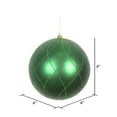 thumbnail image 2 of Vickerman 4" Emerald Matte and Glitter Swirl Ball Ornament, 4 per Box, 2 of 4