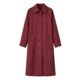 thumbnail image 5 of Hzzrkos Women's Polka Dot Long Coat, Lapel Collar Button Front Long Sleeve Casual Overcoat, Printed Lightweight Outerwear for Everyday Wear and Layering, 5 of 5