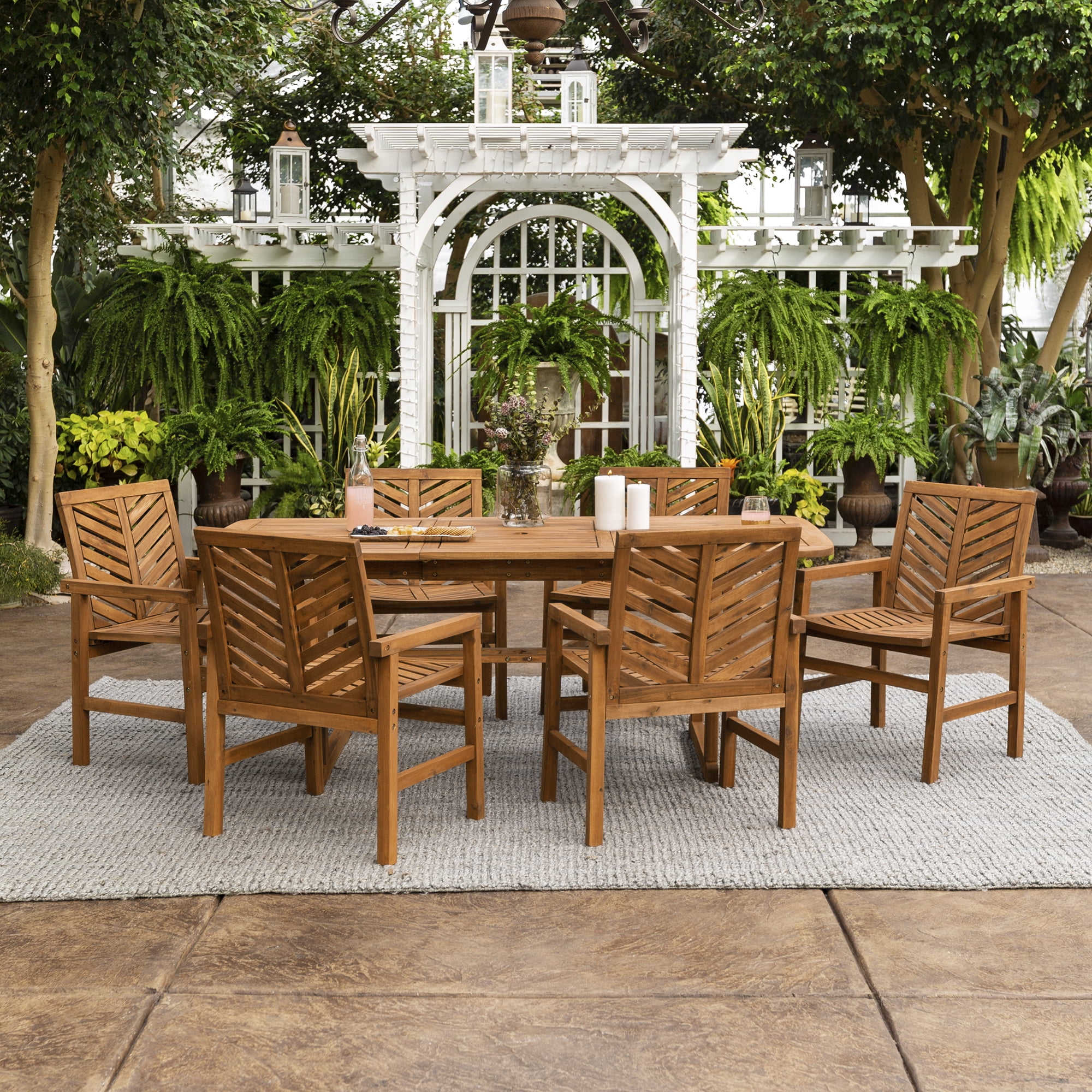 Manor Park Outdoor Patio Dining Set, 7 Piece, Multiple Colors and