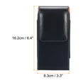 thumbnail image 2 of Phone Belt Holder Case for 5.5-6.2" Cell Phones, Vertical Leather Phone Belt Pouch, Black, 2 of 4