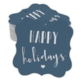 thumbnail image 1 of Inkdotpot Pack Of 50 Real Silver Foil Bracket Shape Paper Tags Happy Holiday Favor Hang Tags, 1 of 6