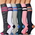 thumbnail image 1 of 3/6 Paires de Bas de Compression pour Femmes et Hommes 15-20 mmHg - Meilleur Soutien pour Infirmières, Course, Randonnée, Récupération et Bas de Vol, 1 of 7