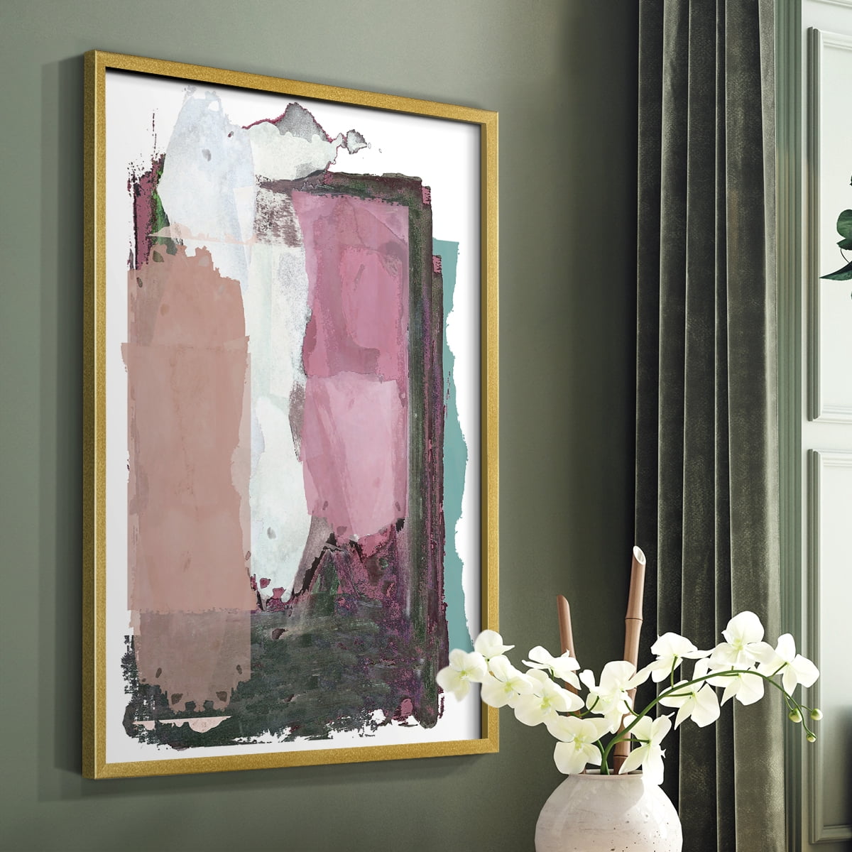 Brights Soft Wash II Framed Print in Gold Solid Wood Framed Print No Nail Hanging