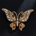thumbnail image 4 of HEVIRGO Butterflies Shape Large Lapel Pin Christmas Rhinestone Shiny Brooch Pin Scarf Clip,Red, 4 of 10