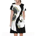 thumbnail image 1 of Easygdp Unicorn in Yoga para Vestido Transpirable de Mujer, Vestido Suelto de Manga Corta con Pliegues y Bolsillos para el Verano, 1 of 6