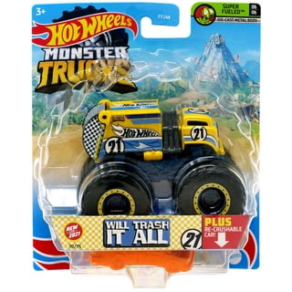 Hot Wheels Monster Trucks Plus Car Mix 1 2-Pack Case of 8