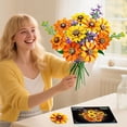 thumbnail image 6 of INSOON Sunflower Flower Building Set with LED Light, 1011 PCSBotanical Bouquet Building Blocks DIY Floral Arrangement Kit with Vase for Home Decor, 6 of 10