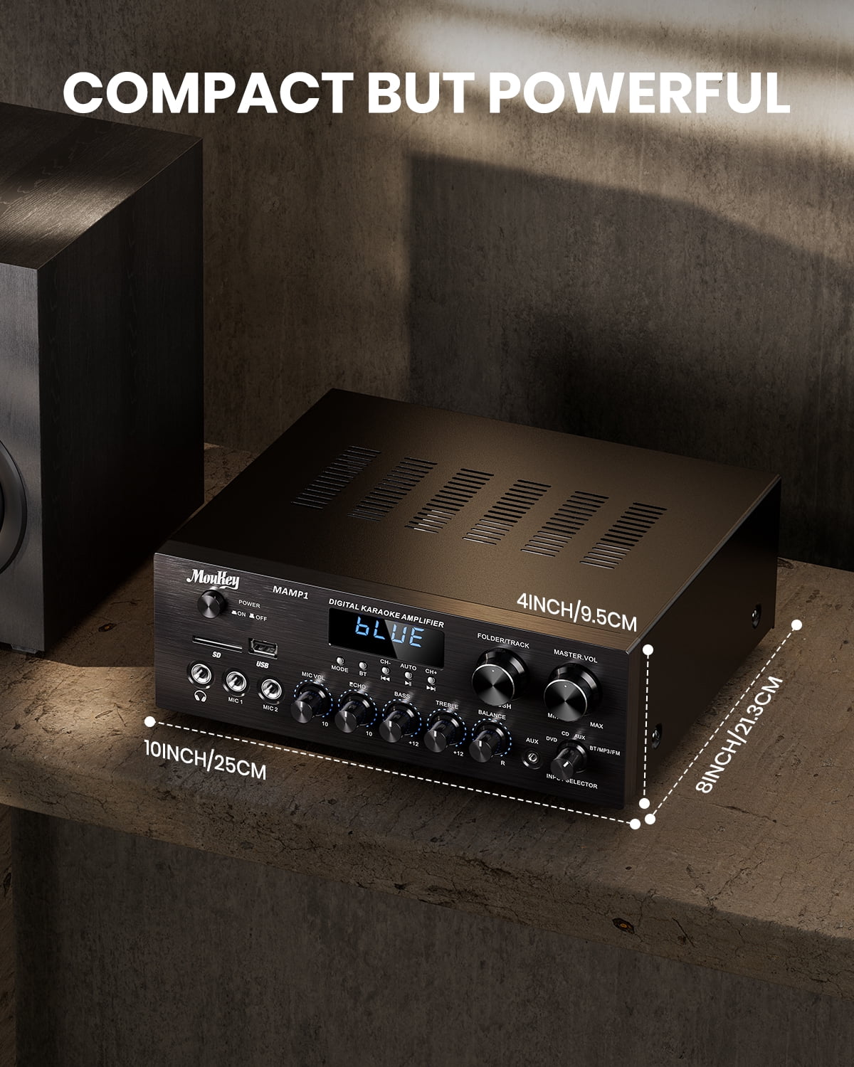 Moukey Stereo Receivers, 2 Channel Power Audio Amplifier Stereo