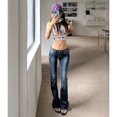 thumbnail image 2 of Women's Stretch Flare Jeans, Mid Rise Washed Denim Bell Bottom Pants, S-L, 2 of 4