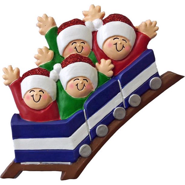 Roller Coaster New 4 People Personalized Christmas Tree Ornament DOIT
