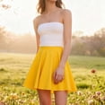 thumbnail image 5 of Sentmoon Tennis Skirt High Waisted Solid Color Business Athletic Skorts for Women Womens Skirts Hawaiian Accessories for Women Active for Office, Work, and Professional Settings Yellow S, 5 of 6