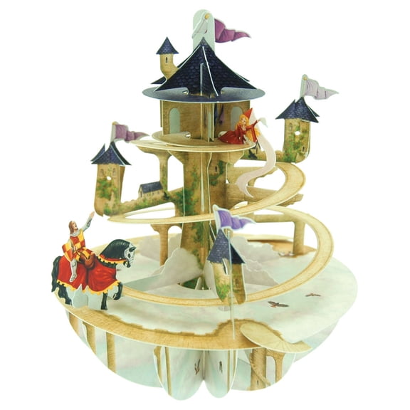 Santoro Pirouettes Princess in Tower : Knight on Horseback 3D Pop Up Blank Note Card