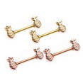 thumbnail image 4 of Pair of Nipple Barbells with Forward Facing Pineapple Nipple Barbells, 4 of 4