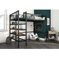 thumbnail image 1 of Mainstays Metal Storage Loft Bed with Book Case, Twin, Black, 1 of 9