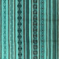 thumbnail image 1 of Ahgly Company Machine Washable Indoor Square Solid Turquoise Blue Modern Area Rugs, 8' Square, 1 of 4