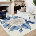 thumbnail image 4 of 1PC Blue and White Floral Area Rug Local Rug, Lightweight Washable Easy-to-Care Carpet Floor Mat Festival Gift, Suitable for Bedroom, Living Room, Office, Dining Room, Balcony, Room Accessones, 4 of 8