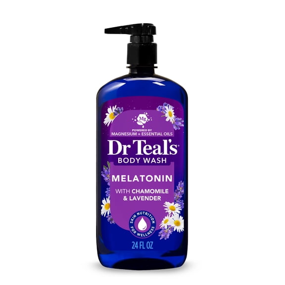 Dr Teal's Sleep Body Wash with Melatonin, Lavender & Chamomile & Essential Oil Blend, 24 fl oz