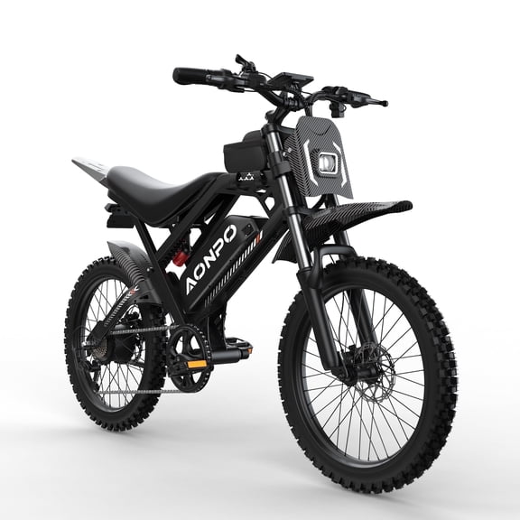 AONPO A20 Electric Bike for Adults, 20*4.0 Fat Tire E-Mountain Bicycle,Peak 1500W Motor 48V 18.2Ah 7-Speed E-Bike UL2849, LCD Display with NFC Unlock