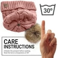 thumbnail image 3 of Lelaffet Women Hat Scarf Set Pom Beanie Girls Cute Winter Ski Hat Slouchy Knit Cap with Fleece Lined Pink, 3 of 6