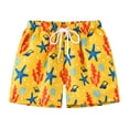 thumbnail image 2 of LYMAYTER Toddler Baby Boys Girls Cartoon Floral Printed Sport Shorts Kids Beach Shorts Casual Hawaiian Swimming Short Pants for 2-8 Years Old, 2 of 9