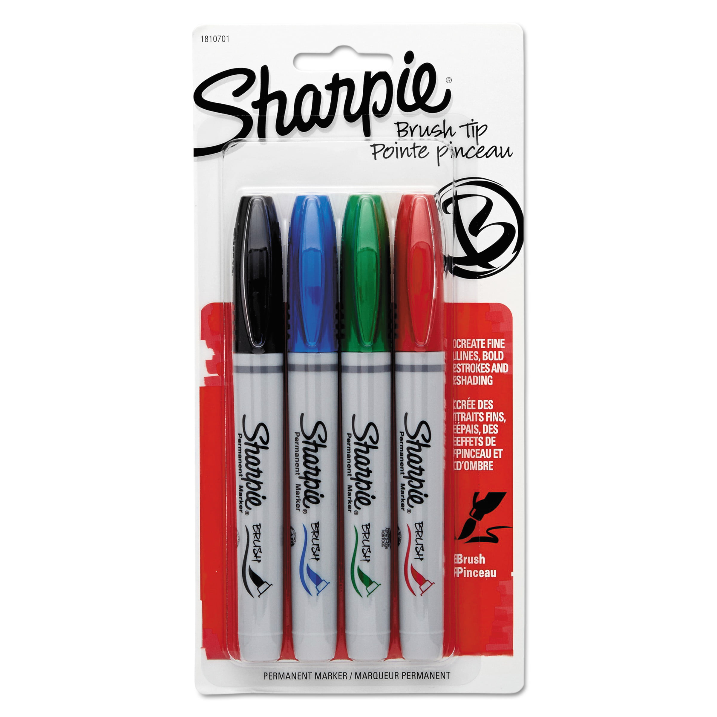 Sharpie Stained Fabric Ink Marker Pens ~ Brush Style Tip/Nib ~ 8 Bold Colours 