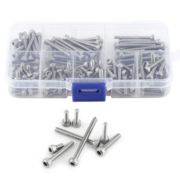 160pcs Metric Screws Hex Socket Head Screws 304 Stainless Steel M3 Model Machine Fastener Assortment Kit, Machine Screws