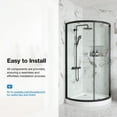thumbnail image 4 of Ove Decors Breeze 32 in x 32 in x 77 in H Curved Corner Shower with Clear Glass & Shower Base and Matte Black Hardware, 4 of 15