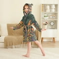 thumbnail image 4 of FORMRS Niños Bathrobe Unisex Hooded Robe Soft Plush Pajamas Sleepwear, Size 10-12T, Forest Mushroom, 4 of 7