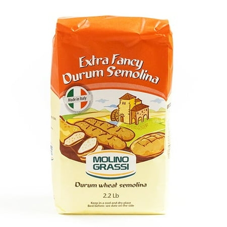 Semolina Cake - Extra Fancy Durum Wheat Semolina Flour by Molino Grassi (2.2 pound)