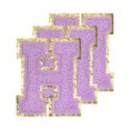 thumbnail image 1 of Parches de letras H de chenilla Uxcell tamaño grande 80mm/3.15 pulgadas, parches H de purpurina dorada para ropa, paquete de 3 (púrpura), 1 of 5