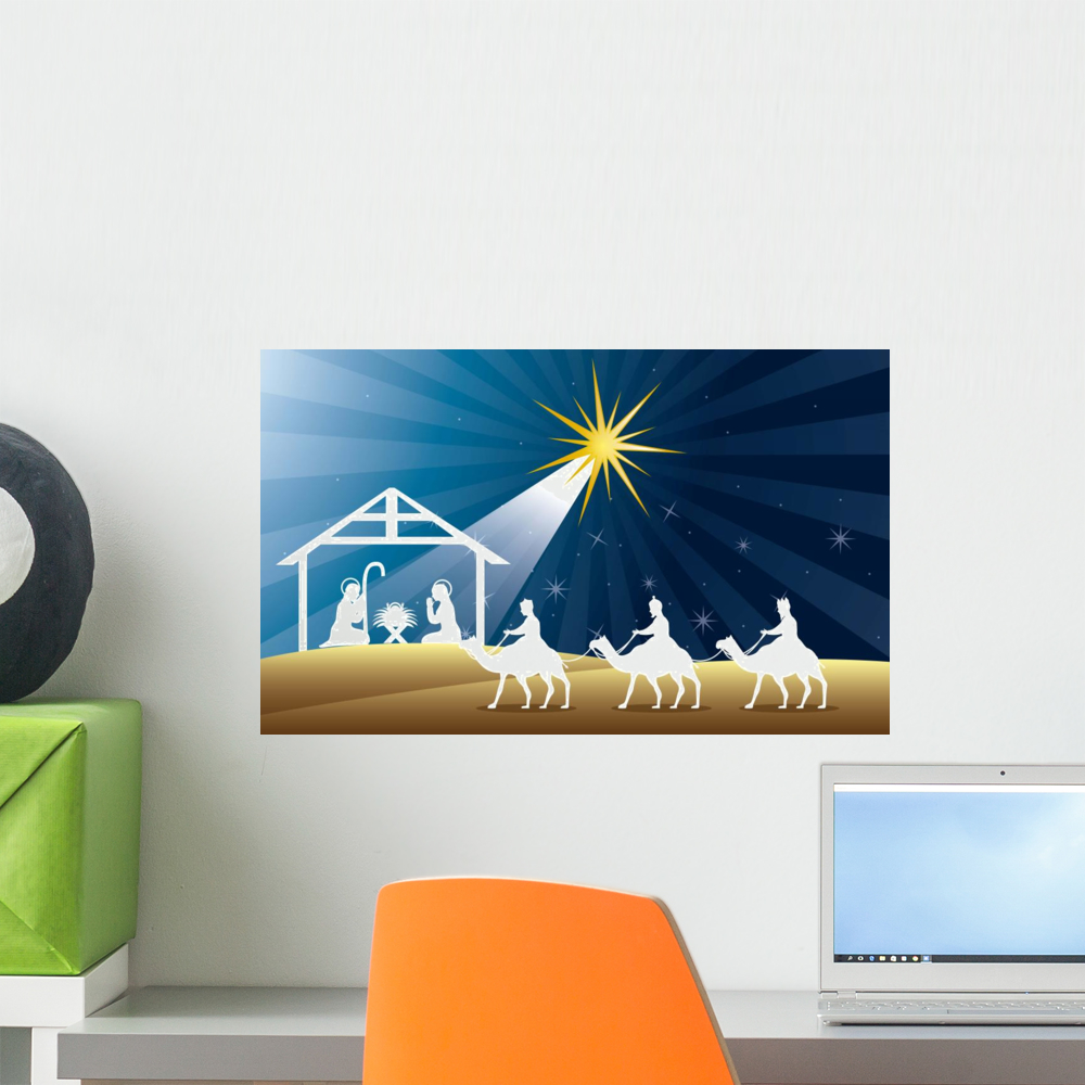 Nativity Scene Wall Mural by Wallmonkeys Peel and Stick Graphic (18 in