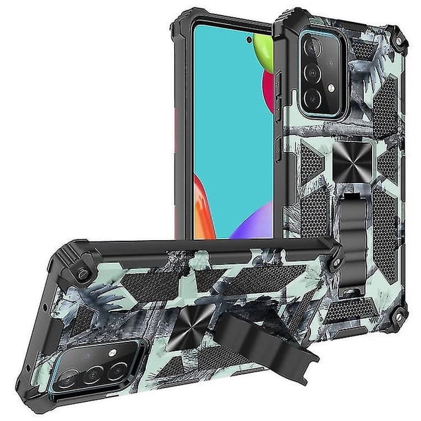 Funda protectora magnética de TPU + PC con soporte para Samsung Galaxy A52 4g/5g con armadura de camuflaje a prueba de golpes
