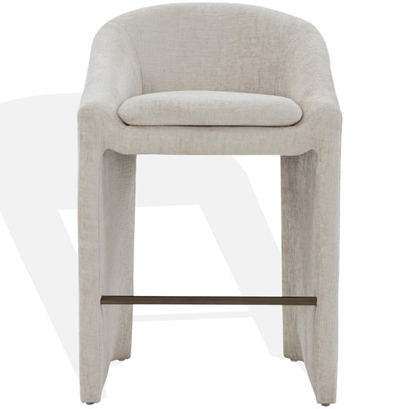 Safavieh Kagan Wood and Stainless Steel Barstool in Cream