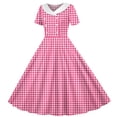 thumbnail image 2 of SERTGUTR Girls' Dress Turndown Collar Button Front Plaid Print A Line Flared Skirt Stretch Fabric School Party Everyday Wear Dress, 2 of 6