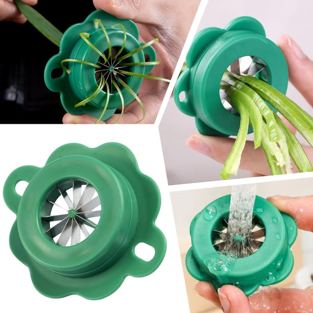 Oleegame 1PC Potato Fry Cutter Mini Multifunctional Stainless Vegetable Shredder For Onion Green Pepper Garlic Slicer Hangable Portable Shredder Brown