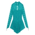thumbnail image 6 of iiniim Women's Girls Turtleneck Long Sleeve Lace Figure Ice Skating Dress Ballet Dance Costume, 6 of 7