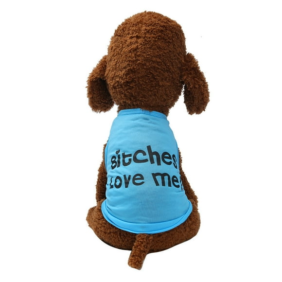 EGNMCR Pet Vest Pet Vest Summer Breathable Comfortable Fashion Text Pattern Dog Clothing Pet Vest