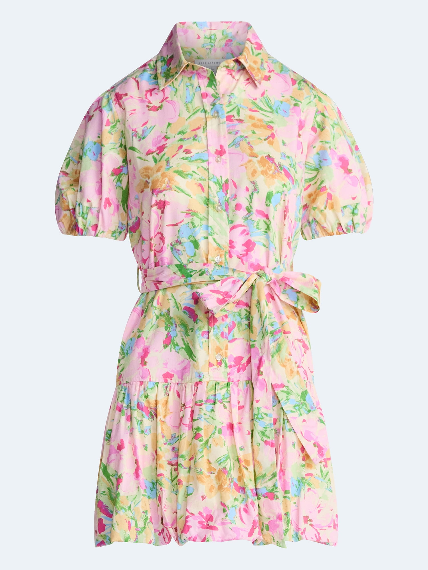 Free Assembly Women's and Women's Plus Cotton Mini Dress with Puff Sleeves, Sizes XS-4X