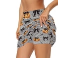 thumbnail image 2 of Yuyamidu Halloween Pumpkin Golf Skorts for Women with Inner Shorts Stretchy High Waist, Quick Dry Fabric, Bow Bat Pattern, Suitable for Golf Tennis, Halloween Casual, Workout Fitness Wear, 2 of 8