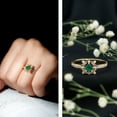 thumbnail image 6 of Rosec Jewels Antique Inspired Emerald Engagement Ring - AAA Quality - Emerald Diamond Ring - with Jewelry Box, 18K Yellow Gold, US 10.50, 6 of 8