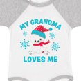 thumbnail image 4 of Inktastic Polar Bear My Grandma Loves Me in Santa Hat with Snowflakes Boys or Girls Baby Bodysuit, 4 of 5