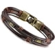 thumbnail image 1 of Xiao Hua Pulsera de cuero vintage para hombre, pulsera de cuerda marrón, 1 pieza, 1 of 5