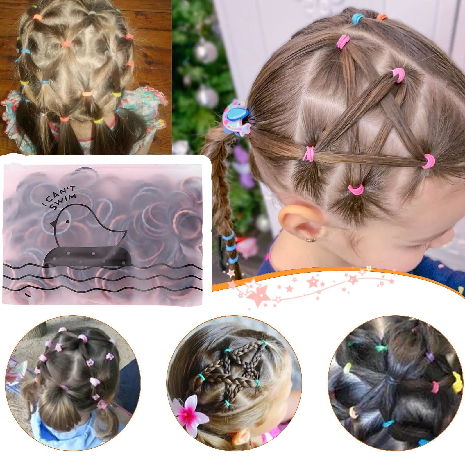 Elastic Bands for Hair Small Hair Elastics And Clear Girls Rubber Bands Hair No Damage Pin The Tale on The Cat Blond Hair Elastic Bands Soft Seamless Hair Ties Easy Hair Bun Hair Hooks Fashion Rubber