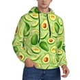 thumbnail image 2 of Xecao Green Avocado Pattern Men's Adult Pullover Hoodie,Hooded Sweatshirt-4X-Large, 2 of 7